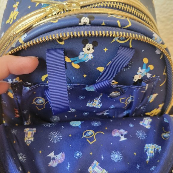 WDW Parks 50th Loungefly Mini Backpack Ears Holder Disney World Used Once - Picture 16 of 16